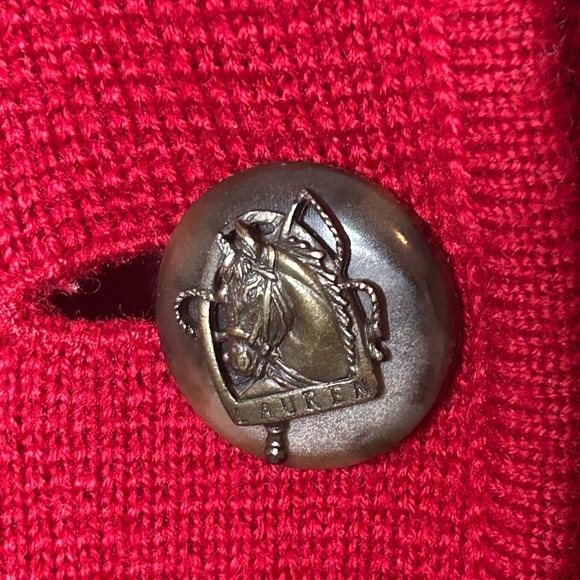 Lauren Ralph Lauren Red Merino Wool Relaxed Knit Sweater Blazer Business Career - Picture 6 of 12